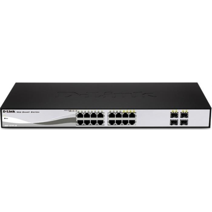 D-Link, Smart Switch 16 porturi 10/100/1000 Gigabit, 4 SFP, Smart, Switching capacity 40Gbps