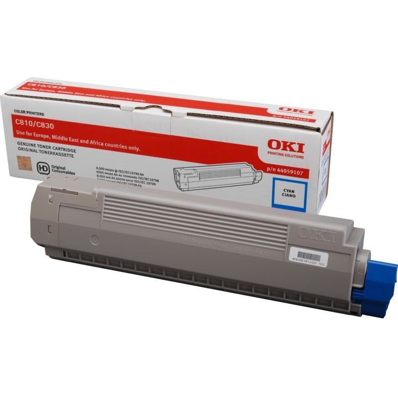 Toner OKI cyan | 8000pag | C810/C830