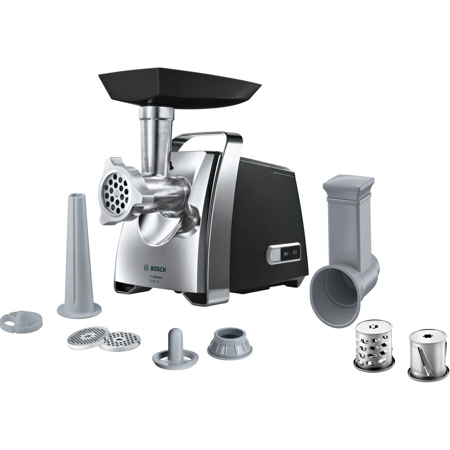 Masina de tocat carne Bosch MFW67440, 2000 W, 3.5 Kg/min, Negru-Argintiu
