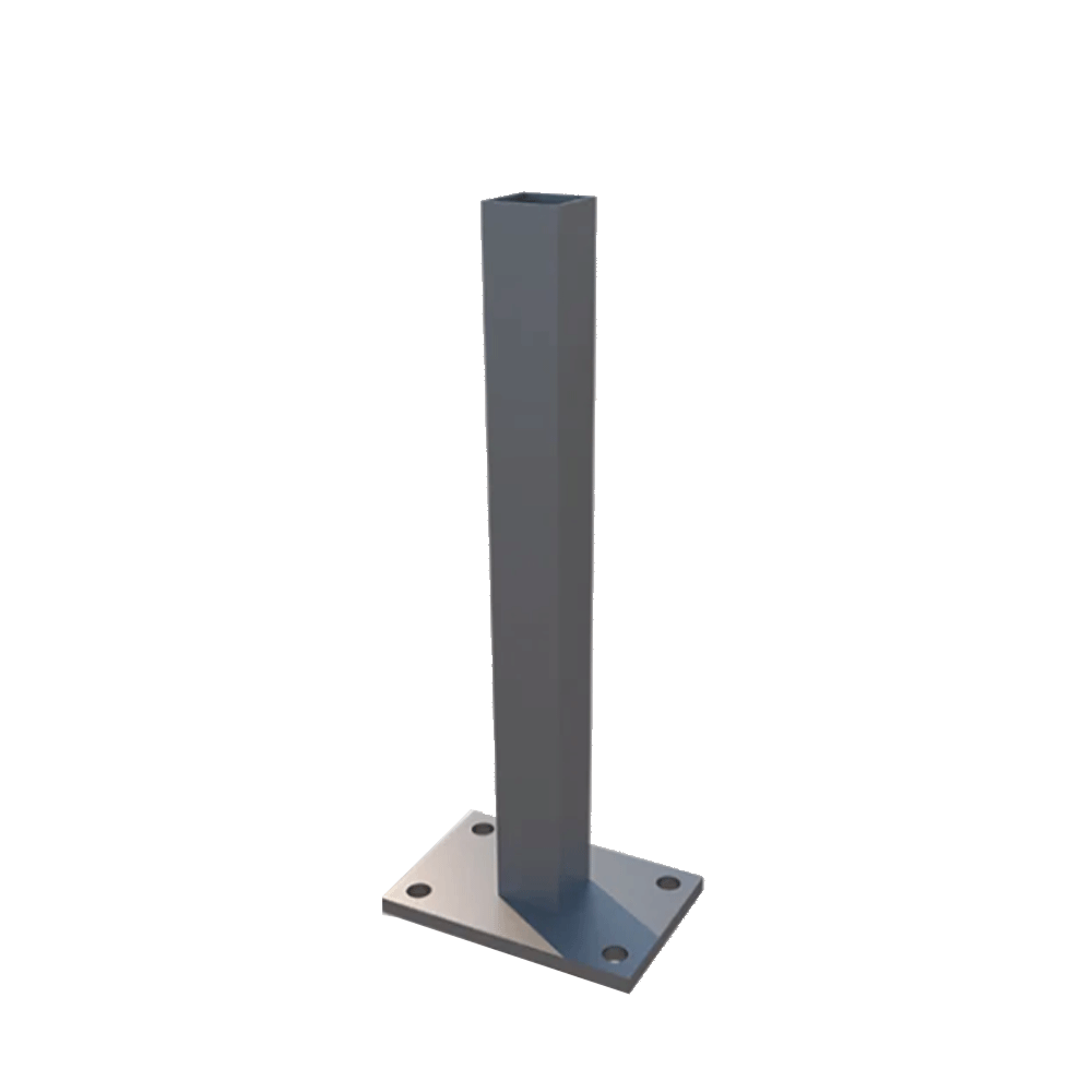 Suport stalp zincat, aluminiu, gri, 70 x 70 mm