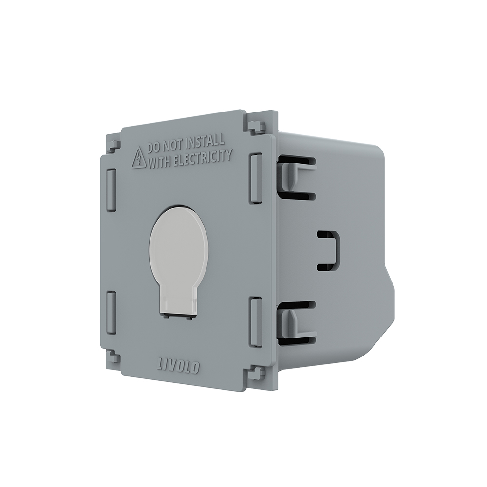 Modul intrerupator inteligent EC simplu tactil, cap scara Livolo VL-FC1SZ2-2G, gri, 46.5 x 46.5 x 37 mm