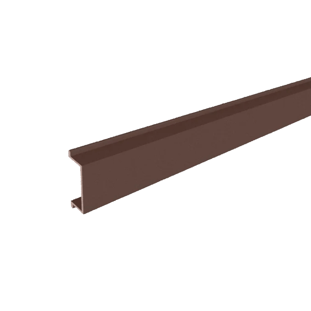 Profil inchidere stalp gard, aluminiu, maro, 2000 x 8 x 22 mm
