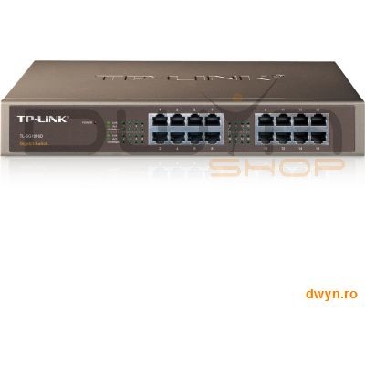 Tp-Link 16-port Gigabit Desktop/Rackmount Switch, 16 10/100/1000M RJ45 ports, metal case