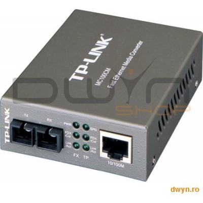 Convertor RJ45 10/100M la fibra SC multi-mode 100M, Full-duplex, pana la 2Km, montabil in sasiu, TP-