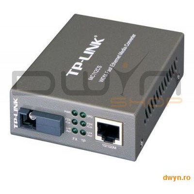 Convertor RJ45 10/100M la fibra SC single-mode 100M, Full-duplex, Tx:1310nm, Rx:1550nm, pana la 20Km