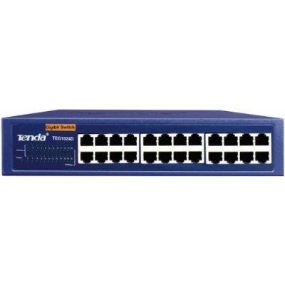 Switch 24 Port-uri 10/100/1000Mbps Gigabit. carcasa metalica 11-inch, TENDA 'TEG1024D'