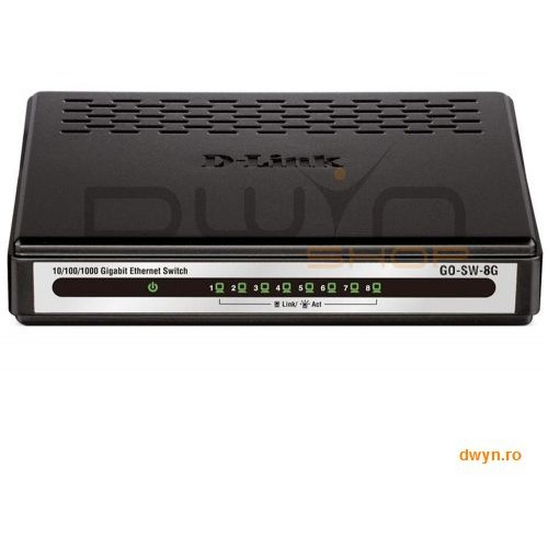 D-Link, Switch Desktop 8 porturi 10/100/1000, plastic, D-LinkGO