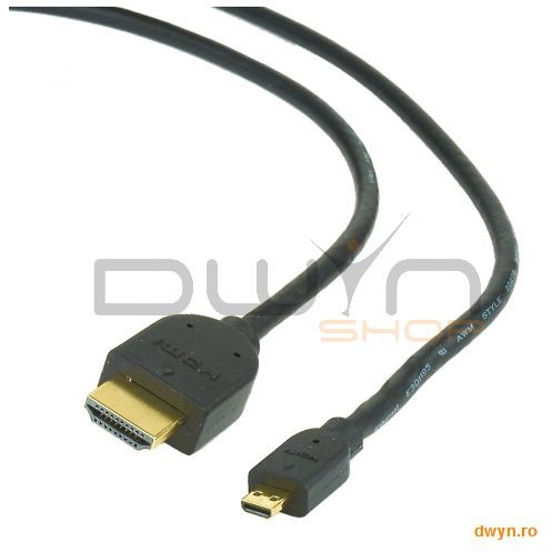 CABLU DATE HDMI v.1.3 A-D (micro) T/T, black, conectori auriti, 1.8 m, 'CC-HDMID-6'