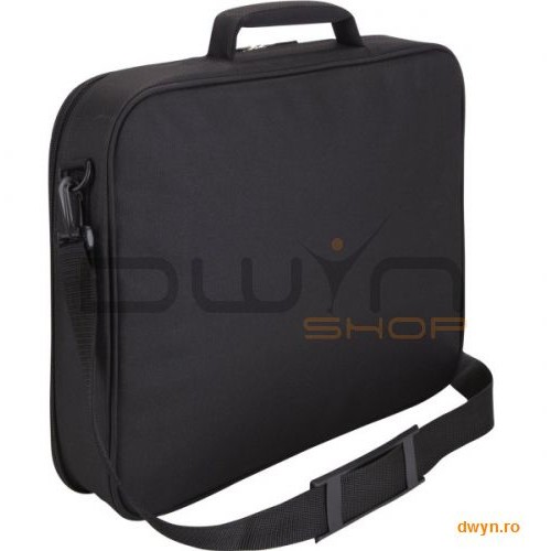 Geanta laptop 15.6' Case Logic, compartiment frontal de volum mare, buzunar frontal, poliester, blac