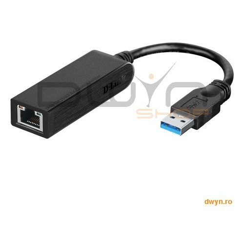 D-Link, Adaptor USB 3.0 to 10/100/1000M (Placa de retea Gigabit pe USB 3.0)