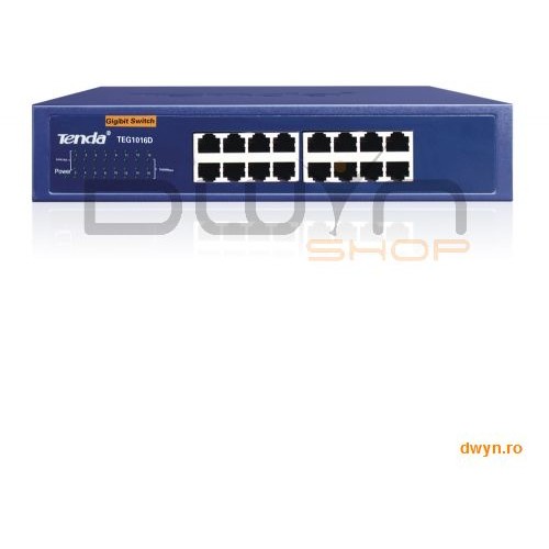 Switch 16 port-uri 10/100/1000 Mbps Gigabit, carcasa metalica 11-inch