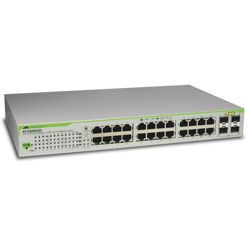 ALLIED TELESIS Switch WebSmart GS950 Series, 24 ports 10/100/1000T, 4 ports SFP, Web based