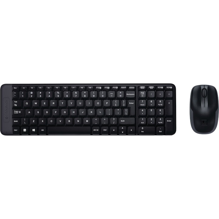 Tastatura Logitech MK220 Wireless Desktop Kit, Compact design, Whisper-quiet keys, 2.4GHz Wireless,