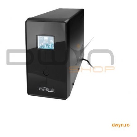UPS GEMBIRD 1200VA w. AVR, diplay LCD, interfata USB, black, 'EG-UPS-033'