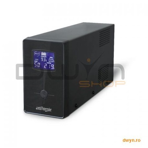 UPS GEMBIRD 1500VA w. AVR, diplay LCD, interfata USB, black, 'EG-UPS-034'