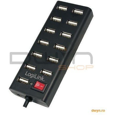 HUB USB 2.0 extern, 13*USB, incl. alimentare 3.5A, black, Logilink 'UA0126'