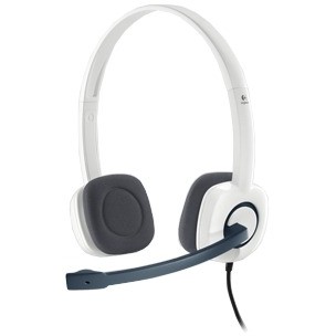 CASCA Logitech  H150 Stereo Headset with Microphone, Cloud White 981-000350