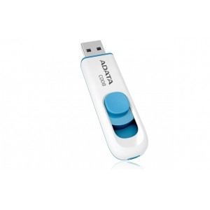 Flash USB Adata Classic C008 16 GB, retractabil, alb si albastru