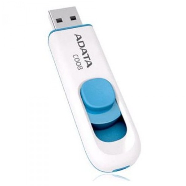 Flash USB Adata Classic C008 64 GB, retractabil, alb si albastru