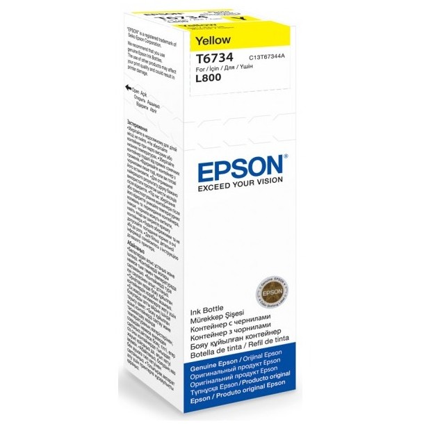 Cartus cerneala Epson T6734, yellow, capacitate 70ml, pentru Epson L800