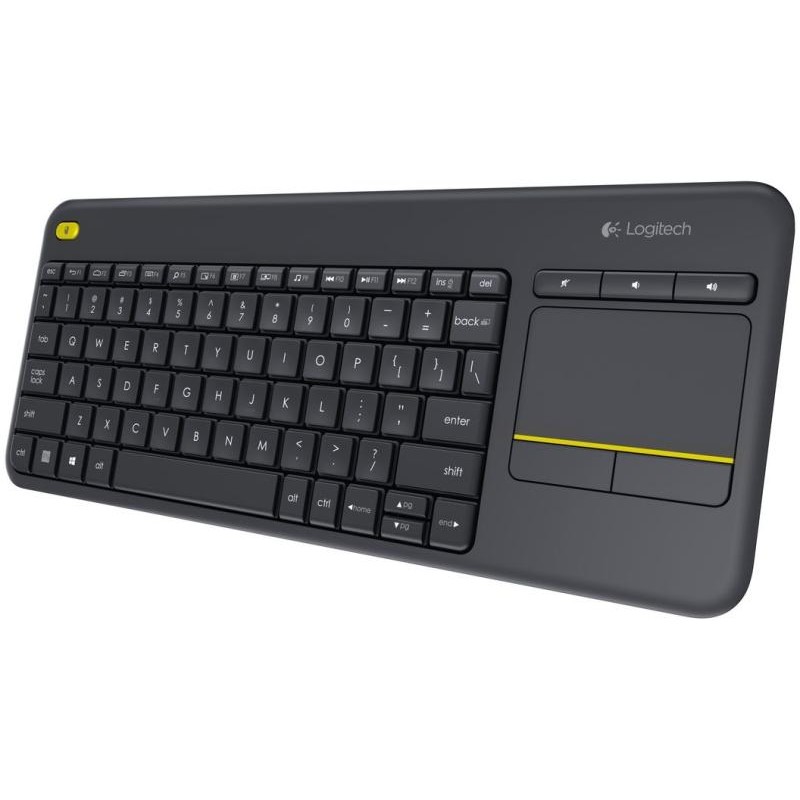 Tastatura Wireless Logitech K400 Plus Dark, Touchpad, USB, Negru