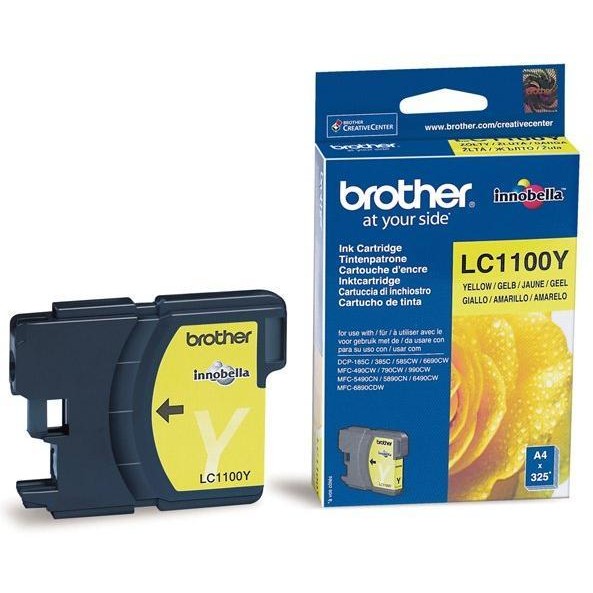 Cerneala Brother LC1100Y galbena | 325pgs | DCP395CN/DCP585CW/DCP6690CW