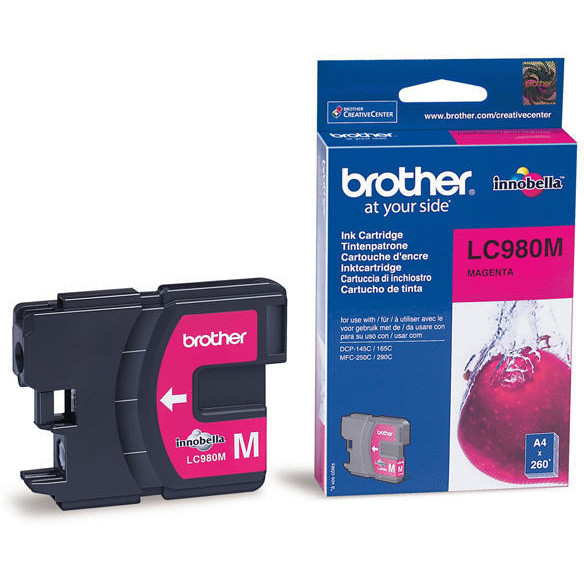 Cerneala Brother LC980M magenta | 260pgs | DCP145C/ DCP165C/ MFC250C/MFC290C