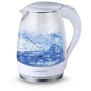 Ceainic electric fara fir Esperanza, cu iluminare LED, sticla, 1,7L, Alb