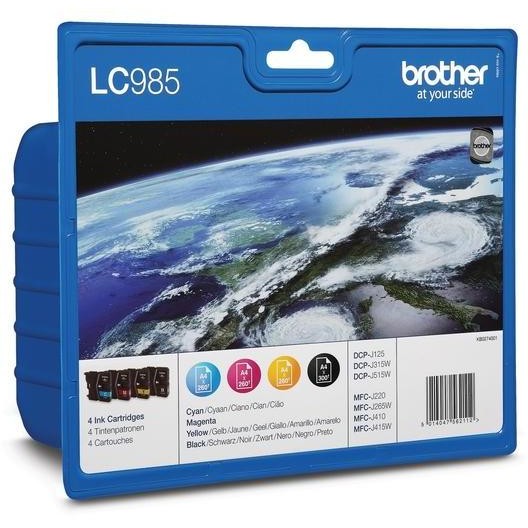 Pachet Brother LC985 CMYK | DCP-J125/J315W/J515W/MFC-J220/J265W/J415W