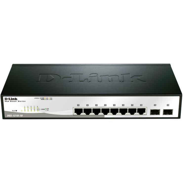 Switch D-Link DGS-1210-10, fara management, fara PoE, 8x100Mbps-RJ45 + 2xSFP