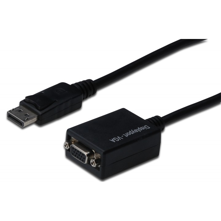ASSMANN Displayport 1.1a Adapter Cable DP M (plug)/DSUB15 F (jack) 0,15m black