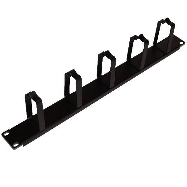 Organizator de cabluri cu inele, 1U/19, orizontal, Negru, Xcab-1801