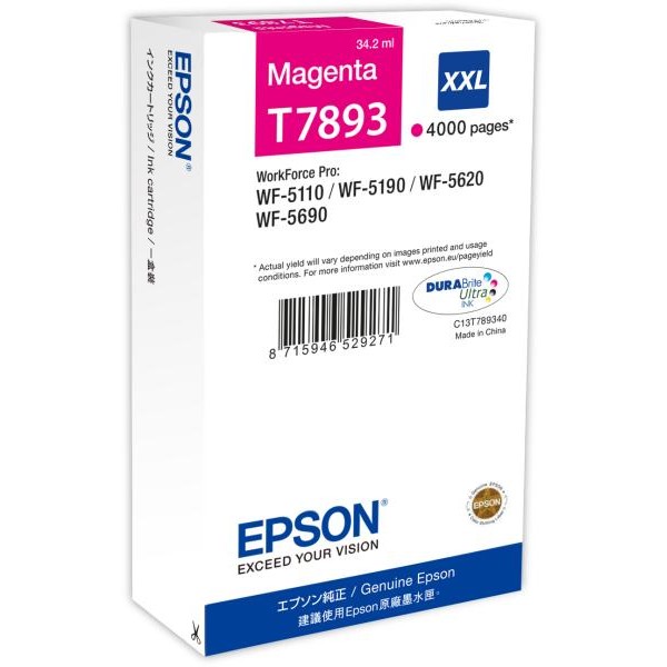 Ink Epson magenta T7893 | 34 ml | WF-5110DW/WF-5190DW/WF-5620DWF/WF-5690DWF
