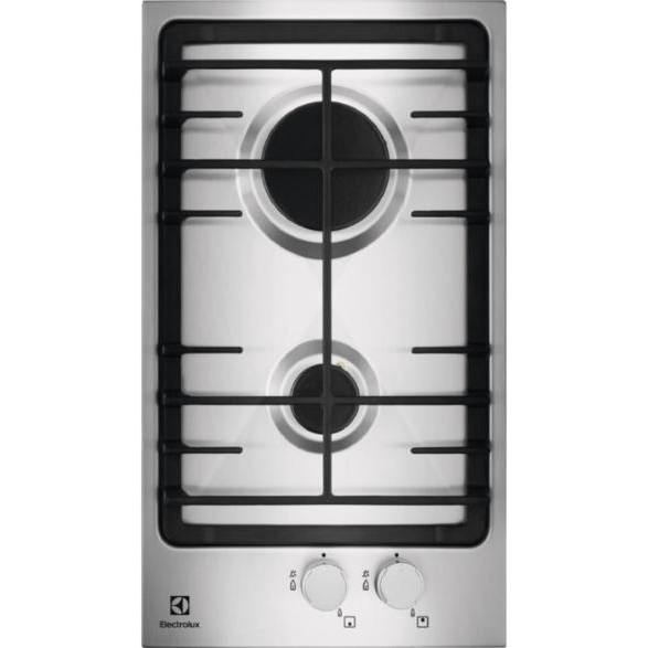 Plita incorporabila Domino Electrolux EGG3322NVX, Gaz, 2 arzatoare, 30 cm, Inox