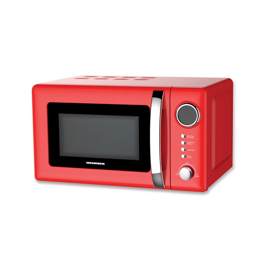 Cuptor cu microunde Heinner HMW-20GRD, capacitate: 20L, putere cuptor: 700W, putere grill: 800W, afisaj LED, Rosu