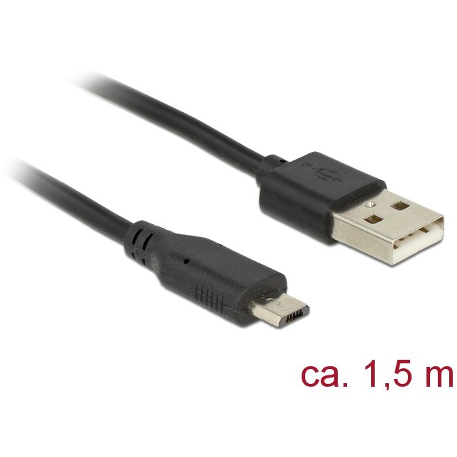 Delock cable USB micro AM-MBM5P 2.0 + LED charging status 1.5M