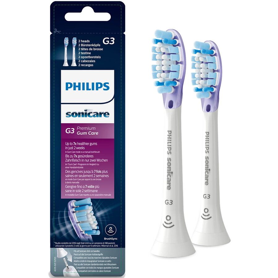 Capete standard pentru periuta sonica Philips Sonicare G3 Premium Gum Care HX9052/17, 2 buc