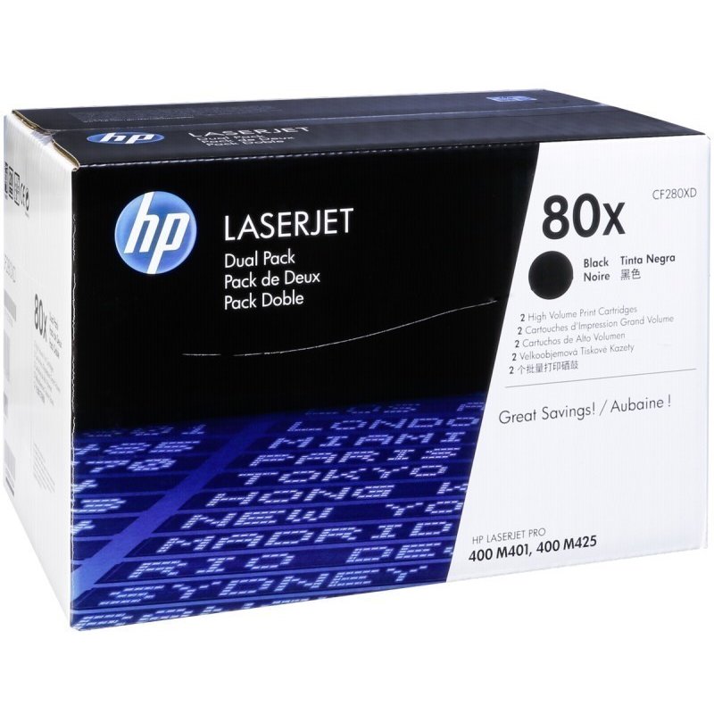 Toner HP 80X negru x2 | 2x6800 pag | LJ Pro 400 M401/MFP M425