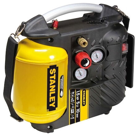 Compresor fara ulei Stanley DN200/10/5, 1.5 CP, 5 l capacitate rezervor, 180 l/m debit aer, 10 bar presiune maxima