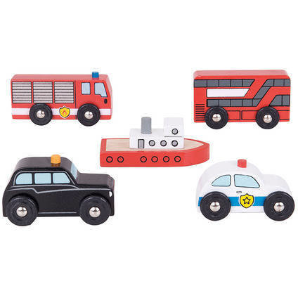 Set 5 Vehicule Din Lemn