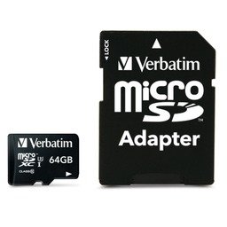 Card Memorie Verbatim Pro 64 GB Class 10 Ush-I Microsdxc + Adaptor