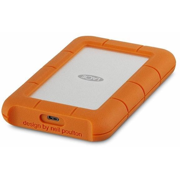 Hard Disk Extern Lacie Rugged, USB-C, 2.5 inch, 2TB, Portocaliu