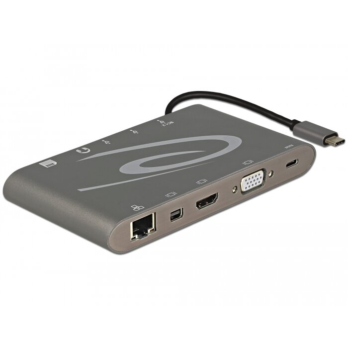 Delock Usb Type C Port Replicator (Hdmi,Vga.Lan,3x Usb 3.0,Usb C,Mini Dp)4k 30h