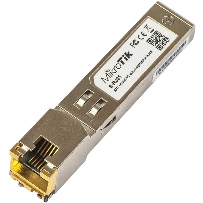 Modul di cupru , MikroTik , S+RJ10 RJ45 SFP+ 10GbE 200m , Auriu