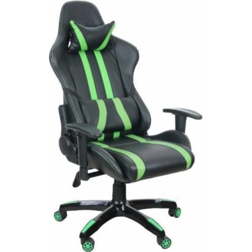 Scaun Gaming. Gr168, Imitatie Piele, Black &Amp; Green, Brate Ajustabile, Greutate Max. 120kg, Dimensiuni 69.5*77.5*126~132cm Sp-Gc-Gr168