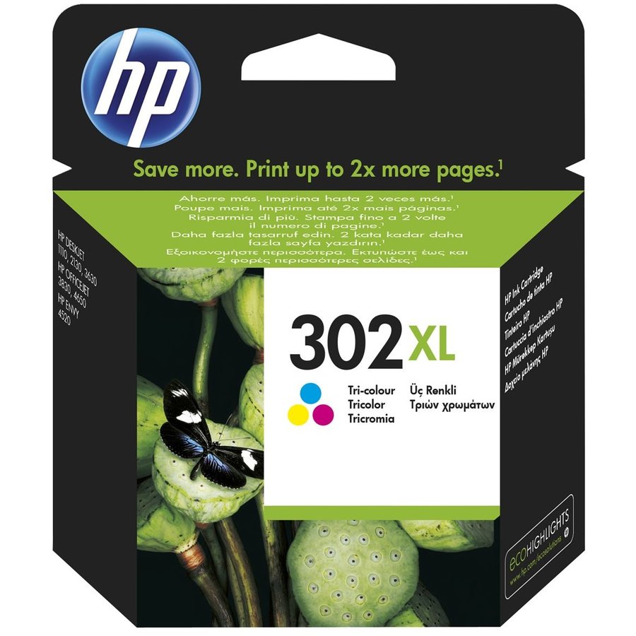Cartus cerneala Original HP Color, nr.302XL, pentru DJ2130 AIO, 330p, F6U67AE