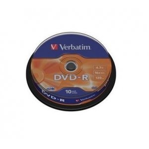 Blank Dvd-R Verbatim Sl 16x 4.7gb 10pk Spindle Matt Silver 43523