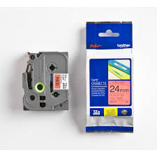Brother TZE-451 Banda laminata 24mm BLACK ON RED
