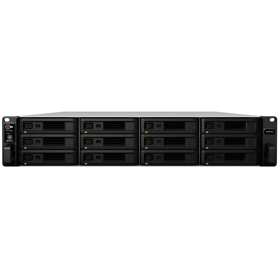 Synology RS3618xs, 12-Bay, 4C 2.4GHz, 8GB , 4xGbE, 2xUSB 3.0, 1 x Power Supply