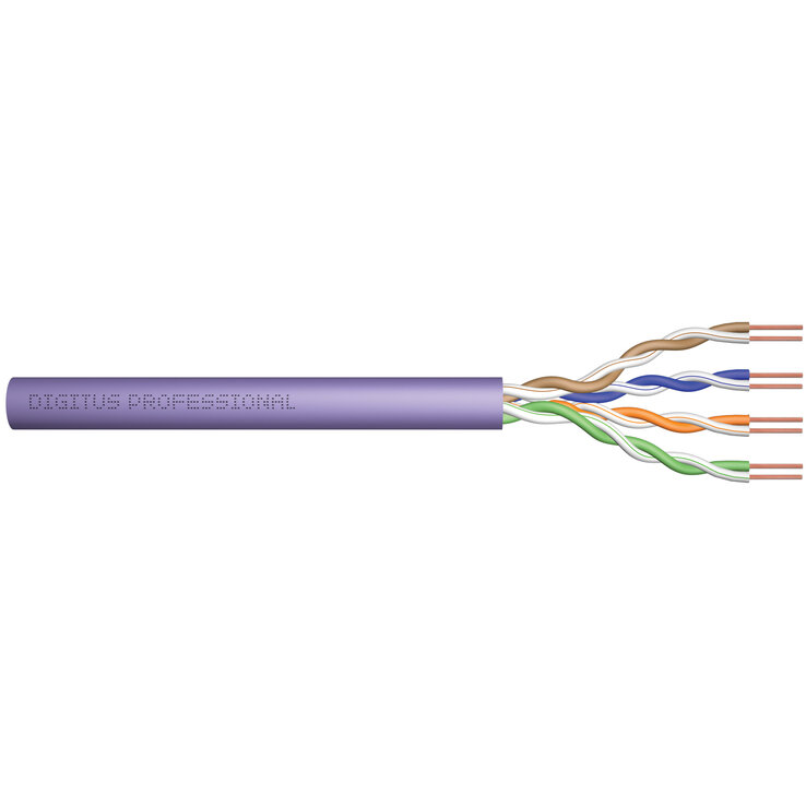 DIGITUS Twisted Pair Installation Cable UTP, CAT 6, Color violet 305M